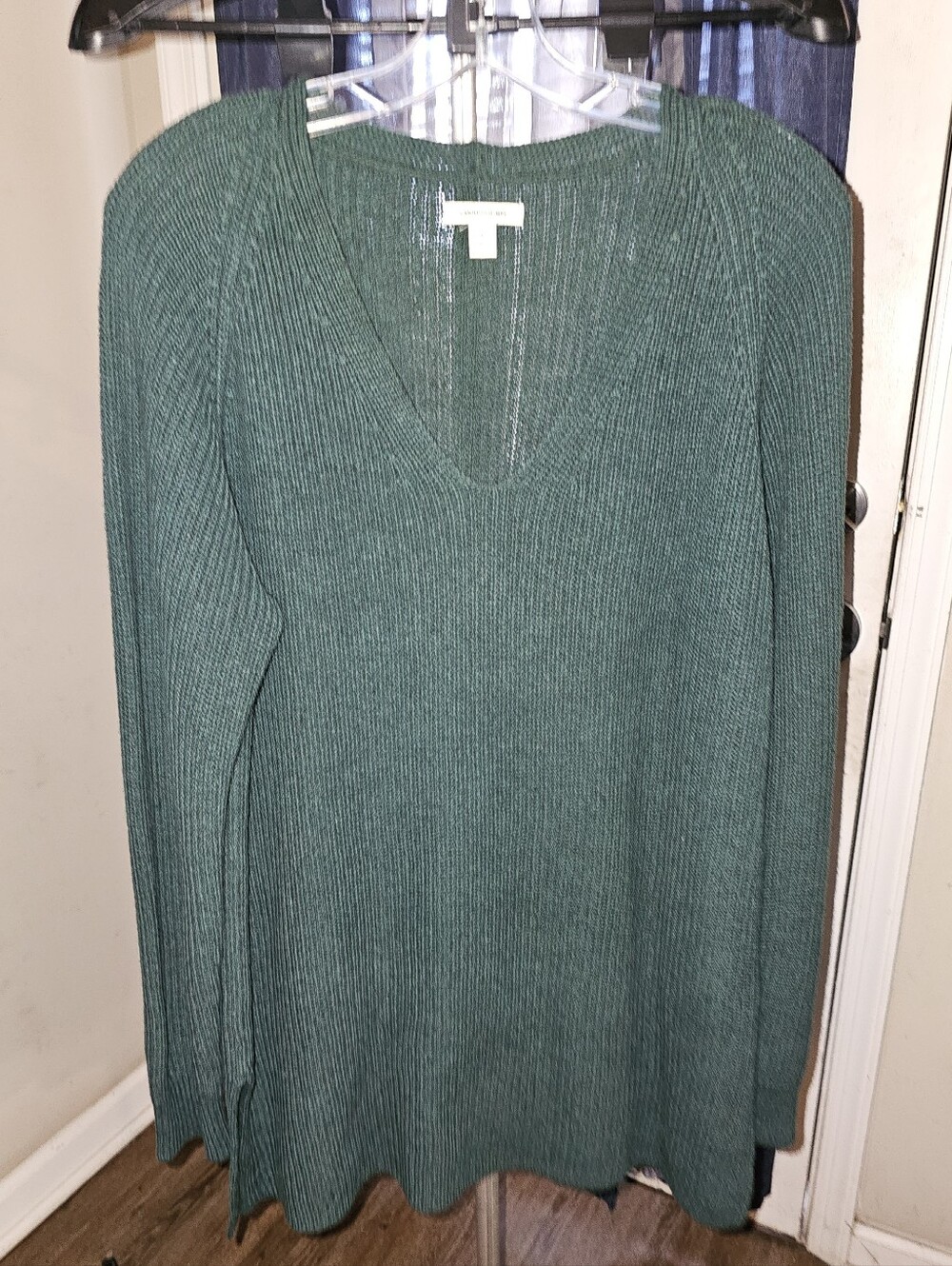 EUC WOMEN'S GOODTHREAD DK GREEN SHAKER SWEATER SIZE LARGE